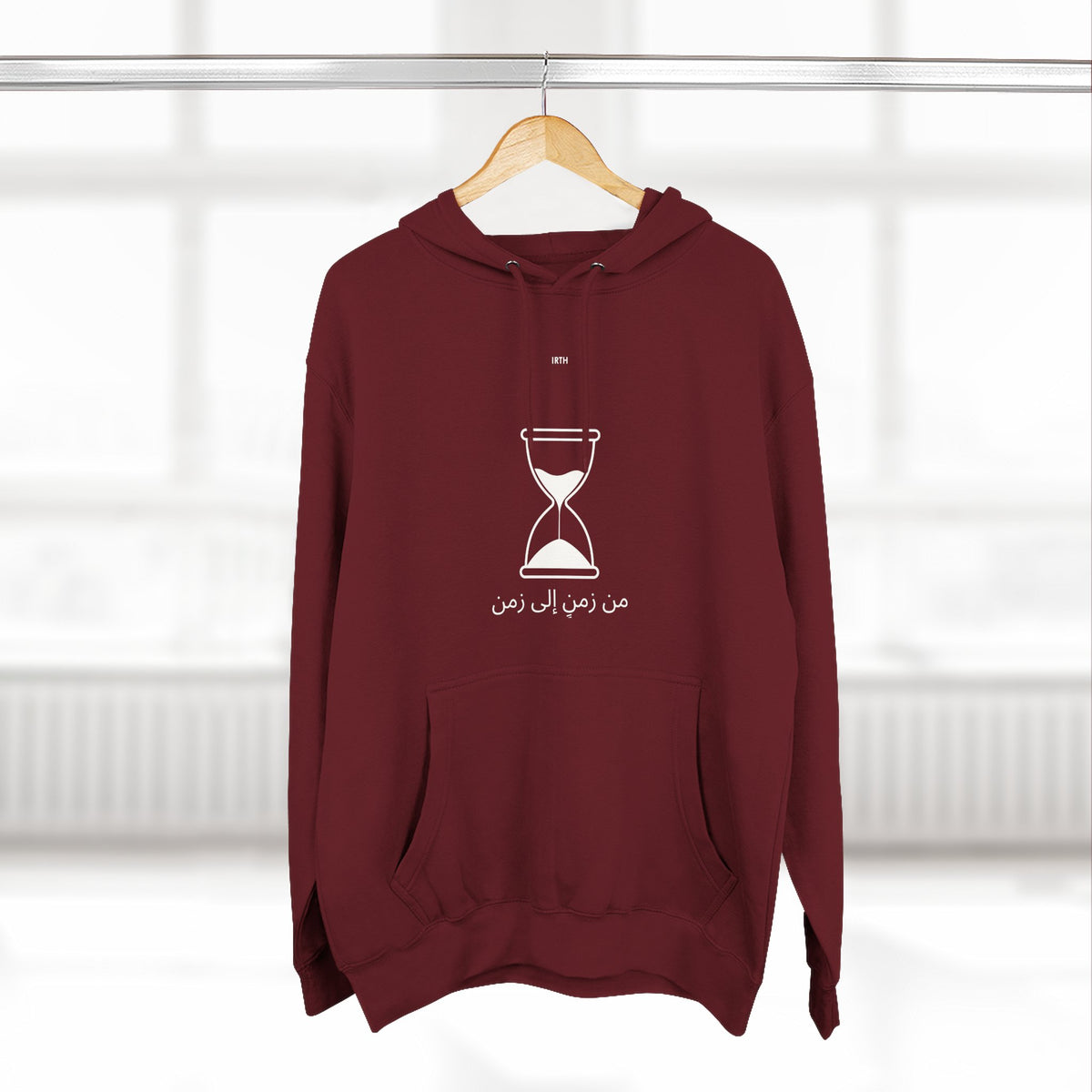 Hourglass Graphic Hoodie — Minimalist 'Time is Up' Fleece Pullover