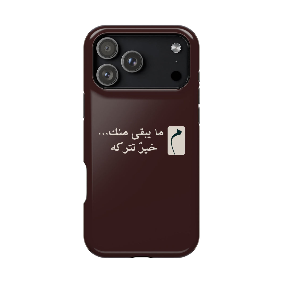 Persian Text Magnetic Impact-Resistant Phone Case — "ما بقی منت... خبر نترک" Minimal Brown