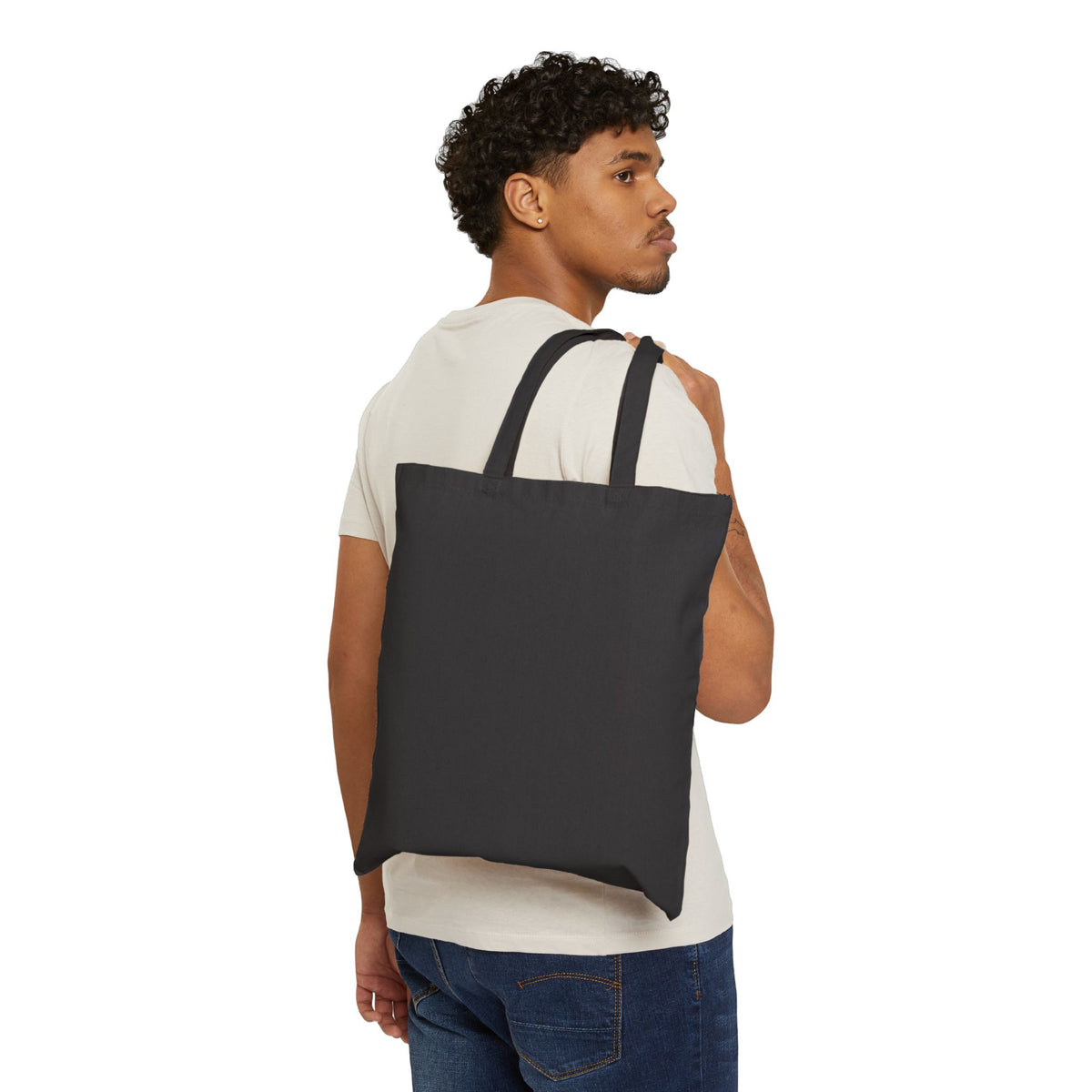 Canvas Tote Bag — Minimal Gold Arabic Calligraphy Design