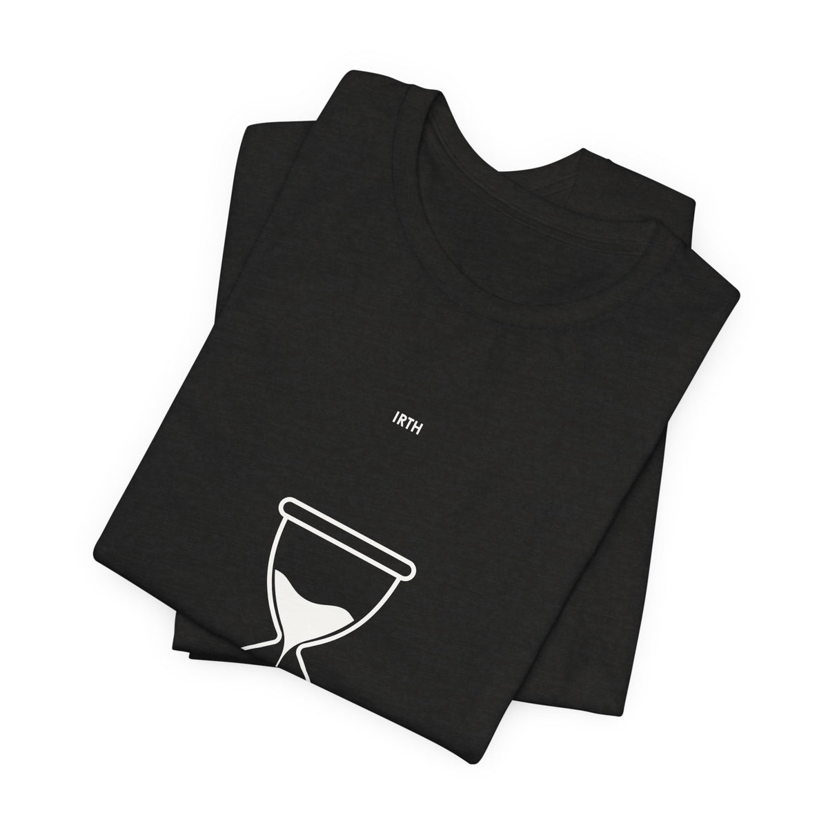 Hourglass Graphic Tee — Arabic "From Time to Time" Minimalist Shirt