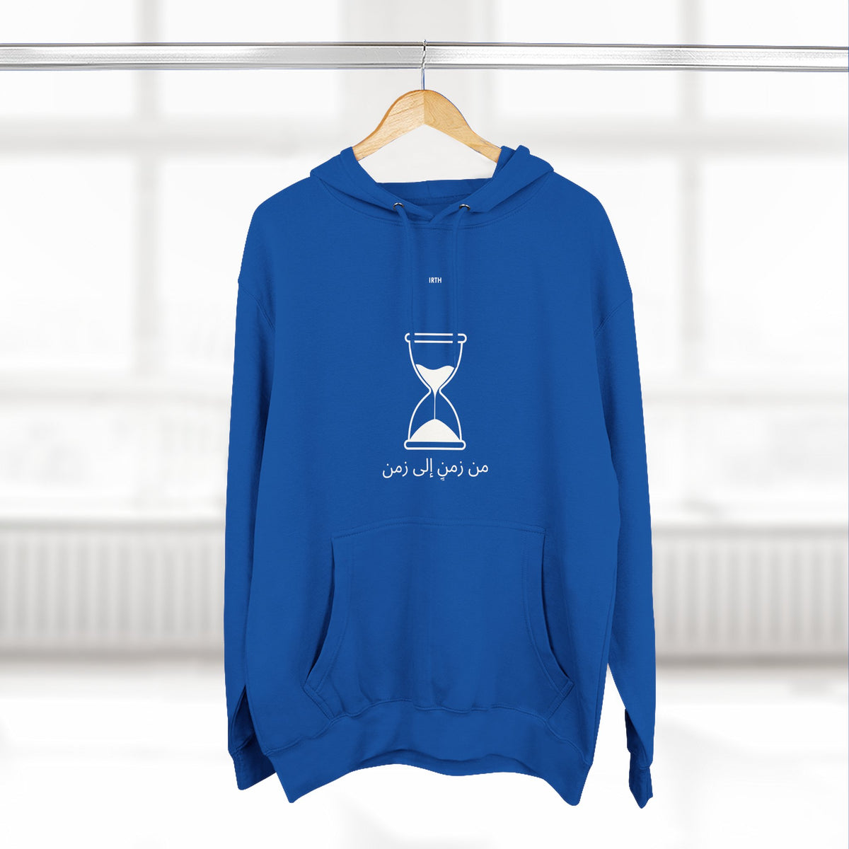 Hourglass Graphic Hoodie — Minimalist 'Time is Up' Fleece Pullover