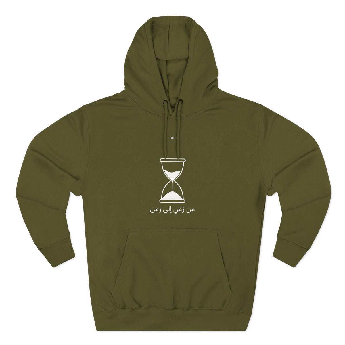 Hourglass Graphic Hoodie — Minimalist 'Time is Up' Fleece Pullover
