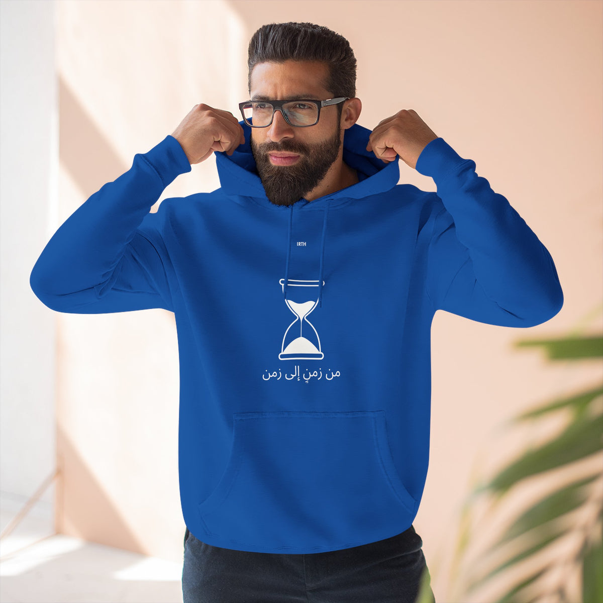 Hourglass Graphic Hoodie — Minimalist 'Time is Up' Fleece Pullover