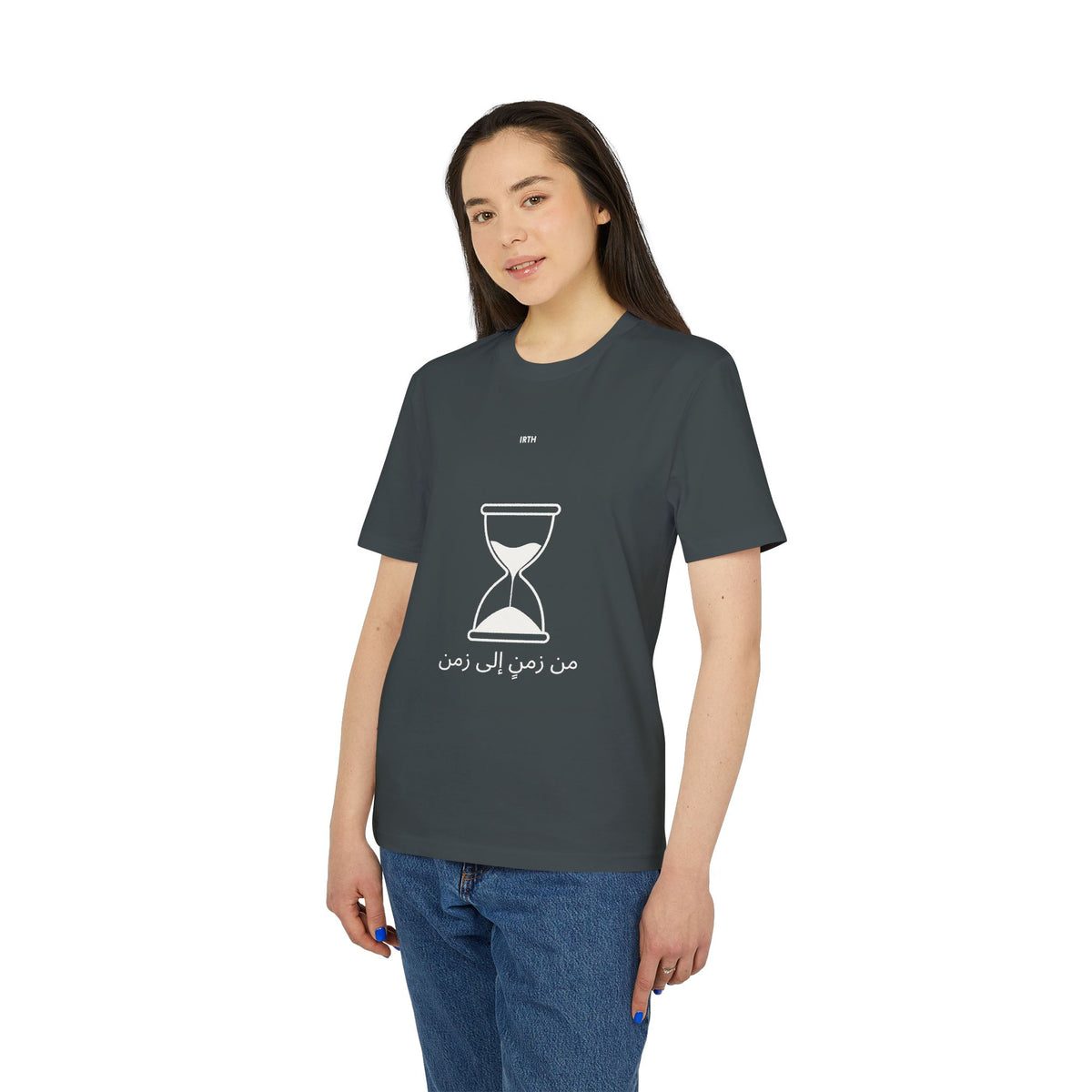 Hourglass Graphic T-Shirt – Minimalist Time Design - من زمنٍ إلى زمن