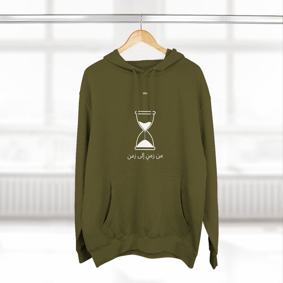 Hourglass Graphic Hoodie — Minimalist 'Time is Up' Fleece Pullover