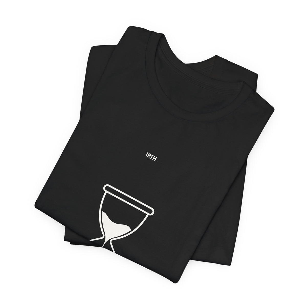 Hourglass Graphic Tee — Arabic "From Time to Time" Minimalist Shirt