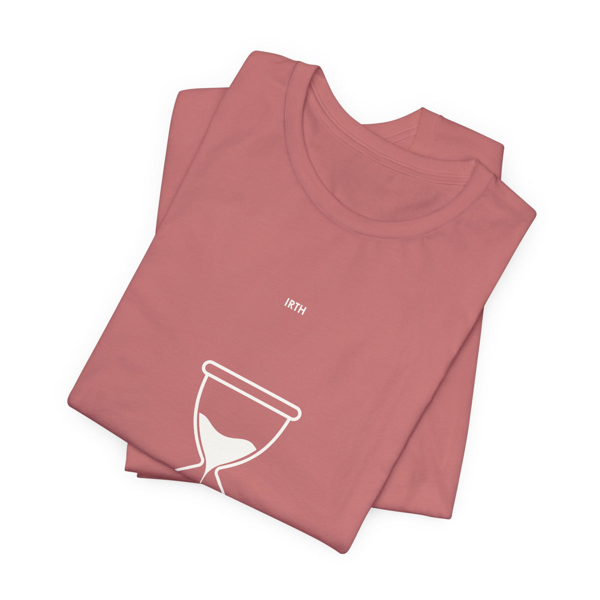 Hourglass Graphic Tee — Arabic "From Time to Time" Minimalist Shirt